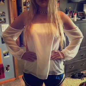 White strapless dress shirt